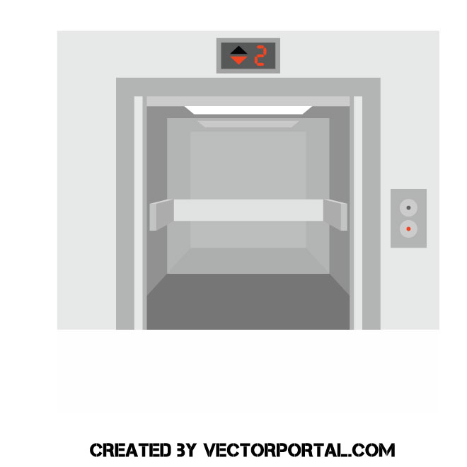 660x660 Open Elevator Vector Image