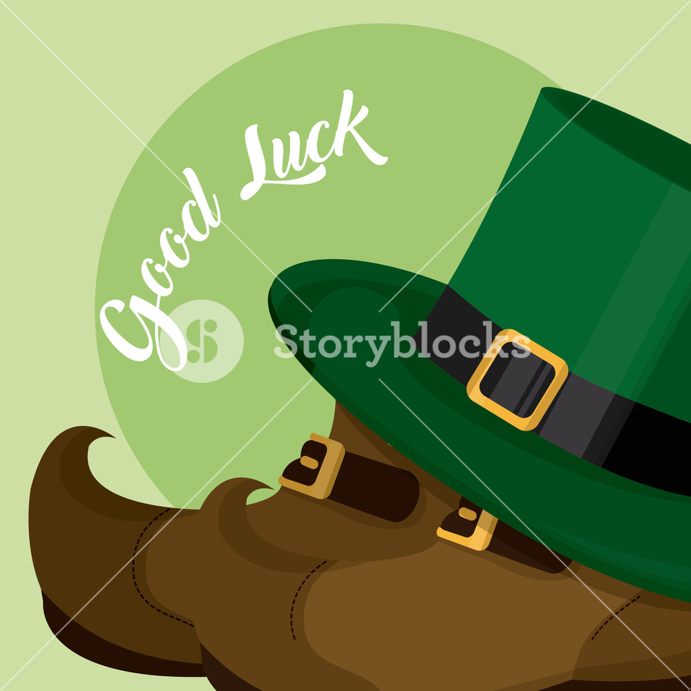 1000x1000 Elf Hat With Shoes Good Luck Vector Illustration Graphic Design