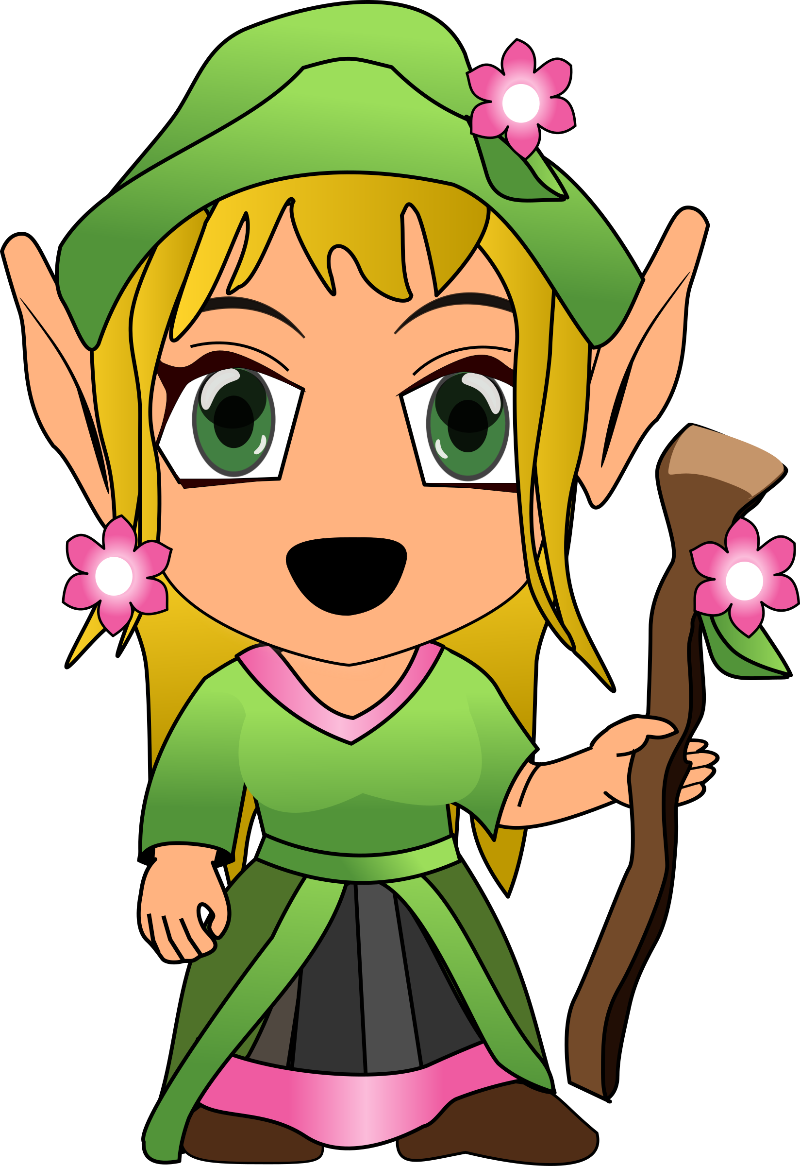 1648x2400 Girl Elf Vector Clipart Image