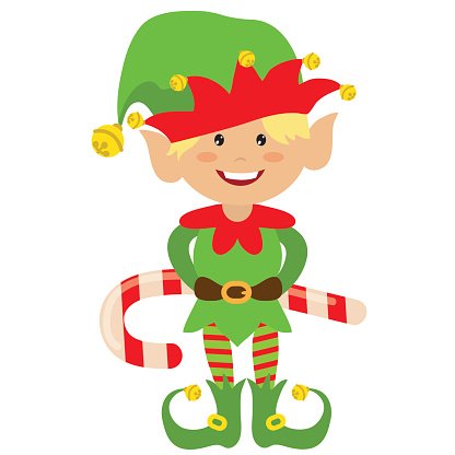416x416 Christmas Elf Vector Illustration Premium Clipart