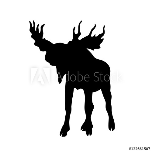 500x500 Moose Elk Vector Illustration Black Silhouette