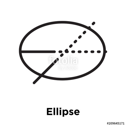 500x500 Ellipse Icon Vector Sign And Symbol Isolated On White Background