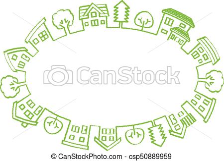 450x325 Ellipse Of Simple House And Tree