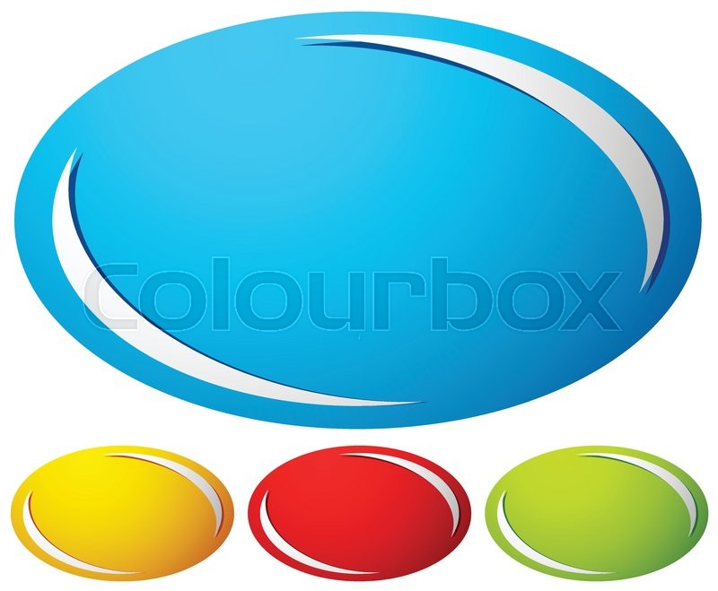 800x659 Oval, Ellipse Badge, Button Background. Set Of 4 Colors. Generic