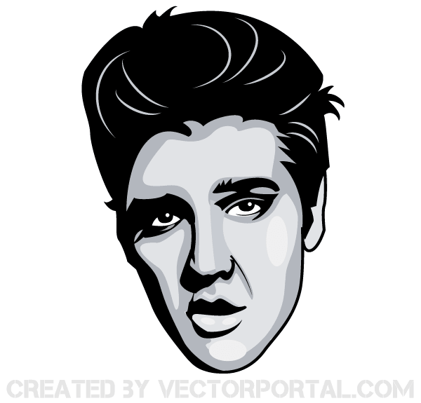 600x575 Elvis Presley Vector Portrait Image 123freevectors