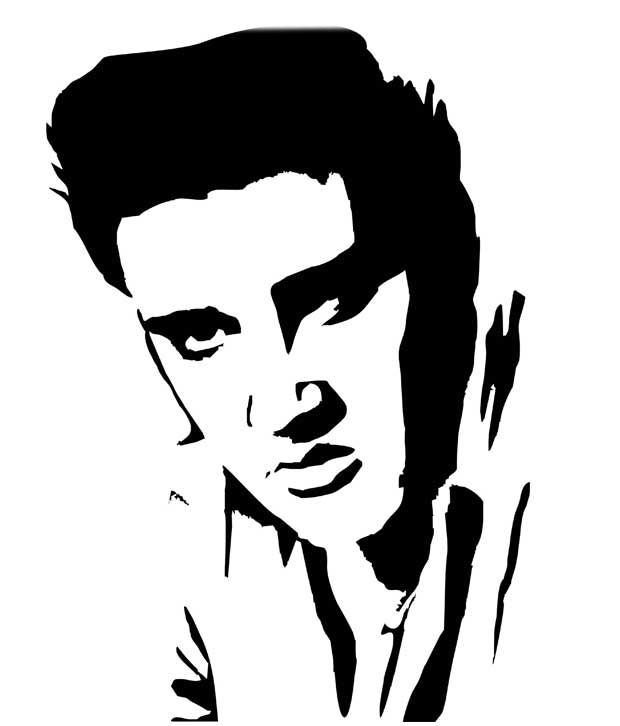 620x726 Studio Briana Black Elvis Presley Vector Sketch Wall Decal On