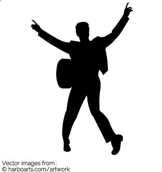 335x355 Download Elvis With Arms Up Silhouette