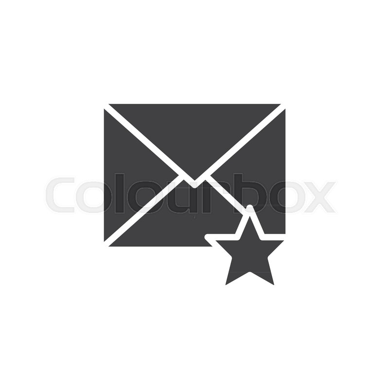 800x800 Favorite Email Icon Vector, Filled Flat Sign, Solid Pictogram