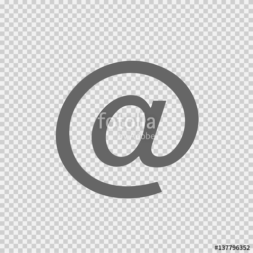 500x500 Email Vector Icon Eps 10. At Sign On Transparent Background