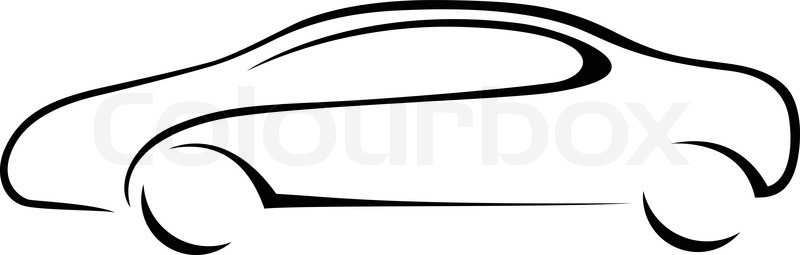 800x255 Car Silhouette For Emblem. Vector Format. Stock Vector Colourbox