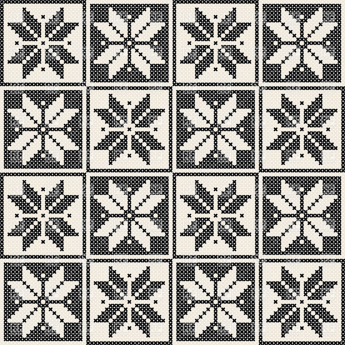 1200x1200 Seamless Knitted Embroidery Pattern Vector Image Vector Artwork