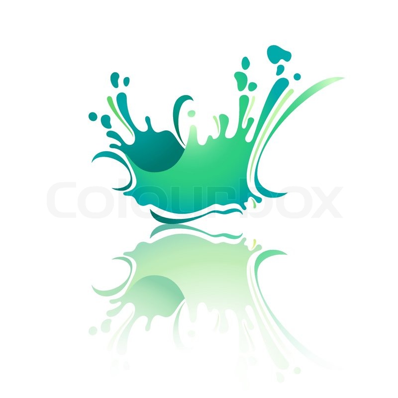 800x800 Splash Color Wave With Reflection, Emerald Stock Vector Colourbox