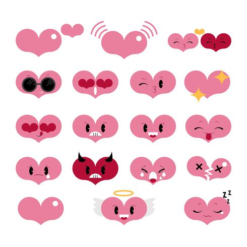 490x490 Heart Emoji Set Vector