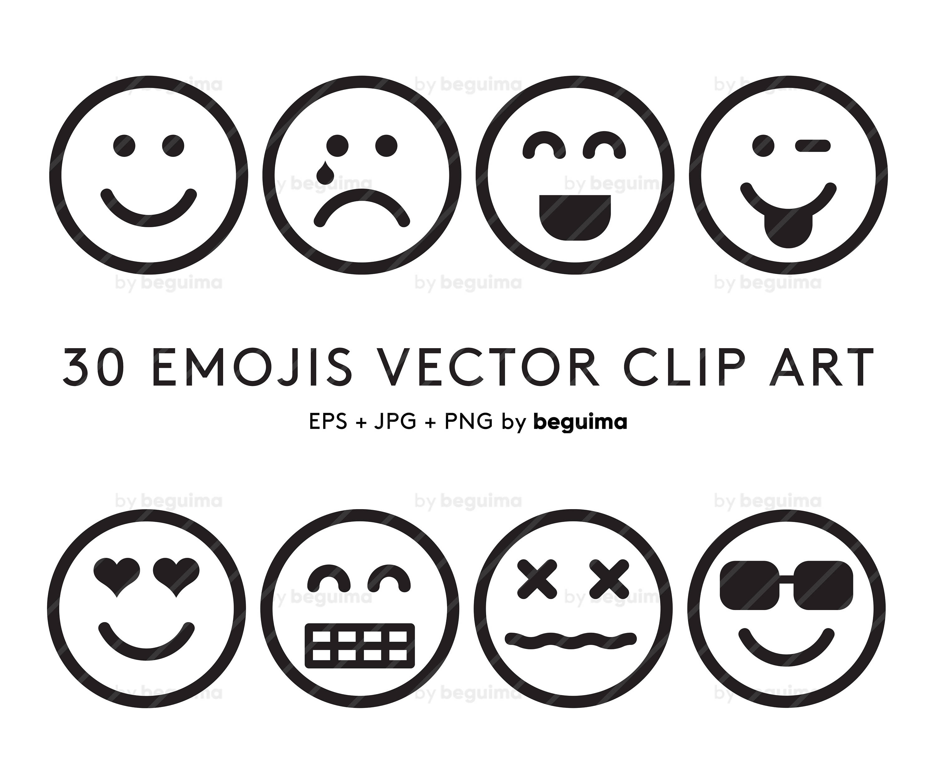 3000x2500 Emoji Clip Art Emoticon Clipart Set Of Icons Outline Line Etsy