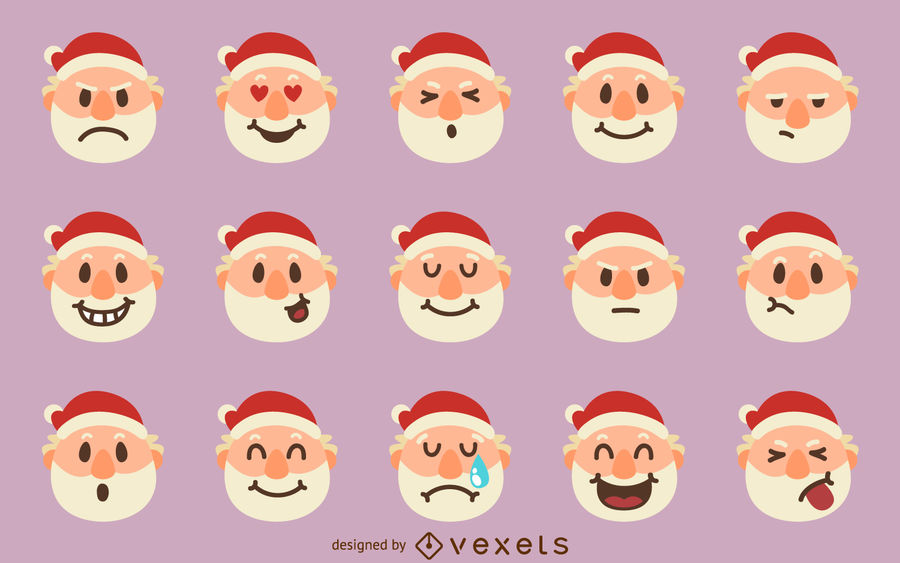 900x563 Santa Emoji Set