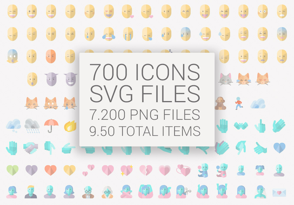 1000x700 Flat Emoji List Vector Pack