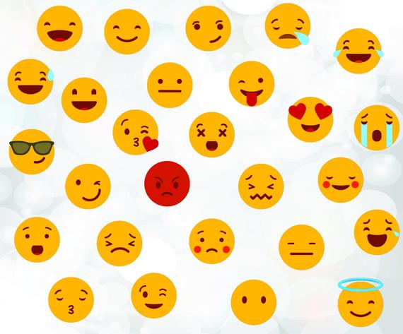 570x473 Emoji Svg Files Yellow Smiley Vector Files Emoji Clipart Etsy