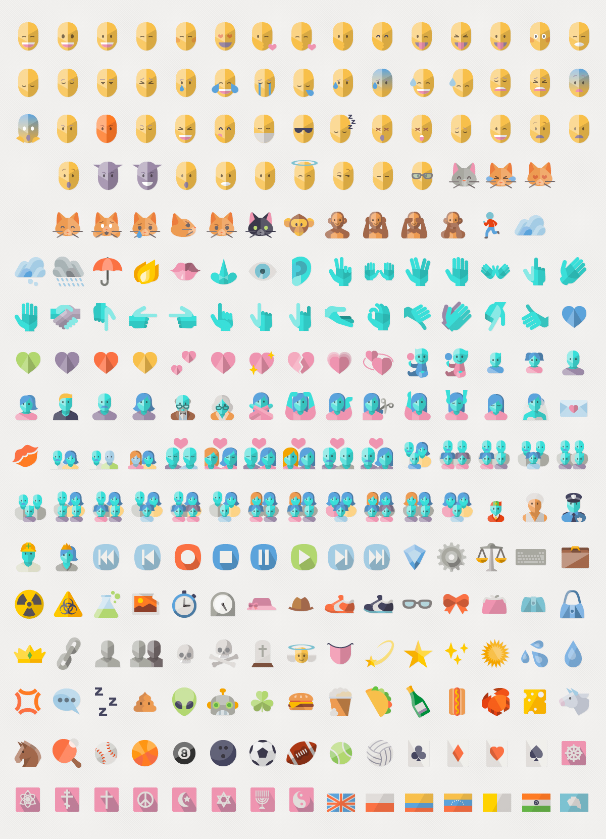 1200x1661 Flat Emoji List Vector Pack