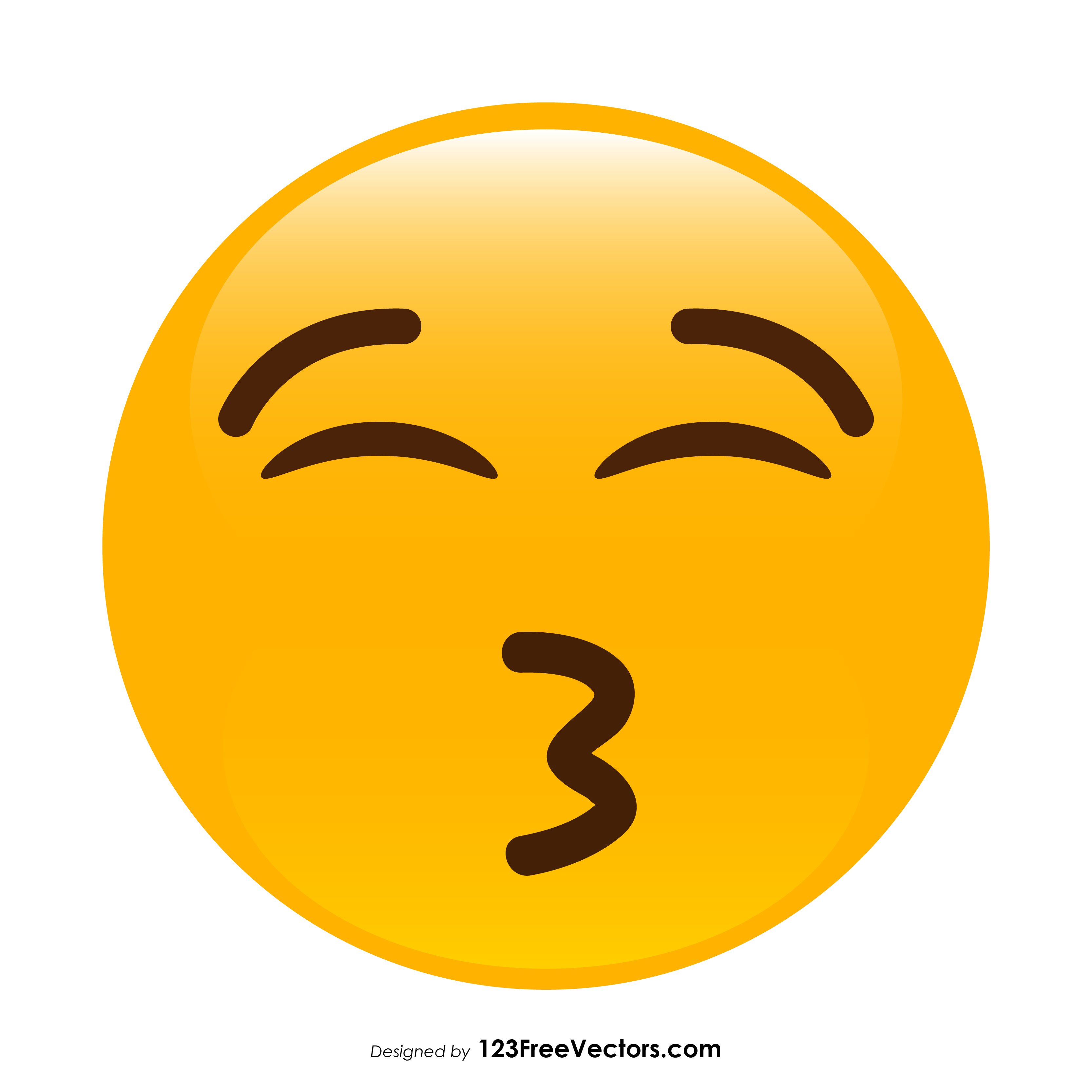 3333x3333 Kissing Face With Closed Eyes Emoji Vector Free 123freevectors