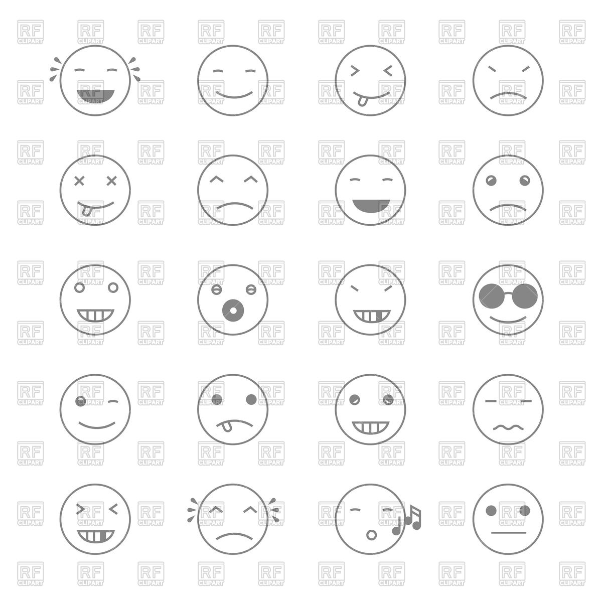 1200x1200 Set Of Emoji Vector Image Vector Artwork Of Icons And Emblems