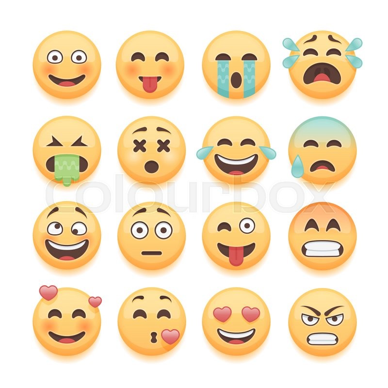 800x800 Emoticons Set, Emoji Set, Smiley Collection. Emoticons Pack For