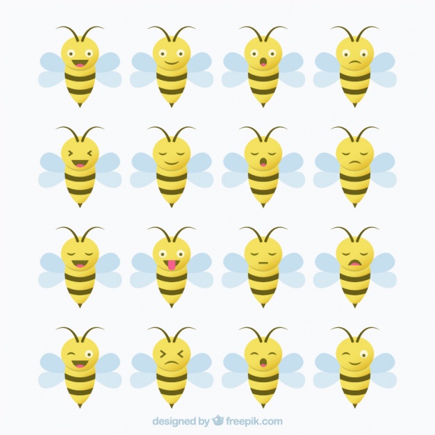 626x626 Great Pack Of Bee Emojis Vector Free Download