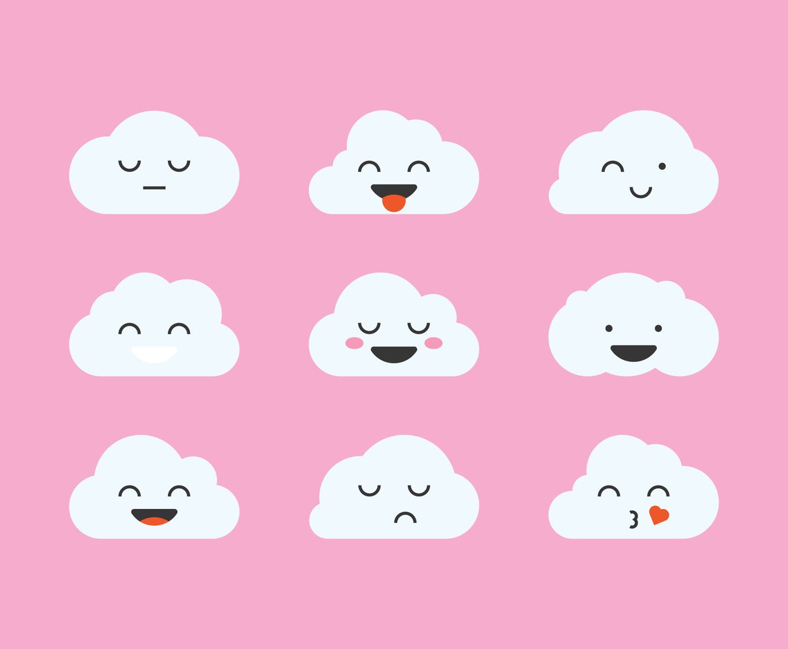 1136x936 Cute Clouds Emoticon Vector Art Amp Graphics