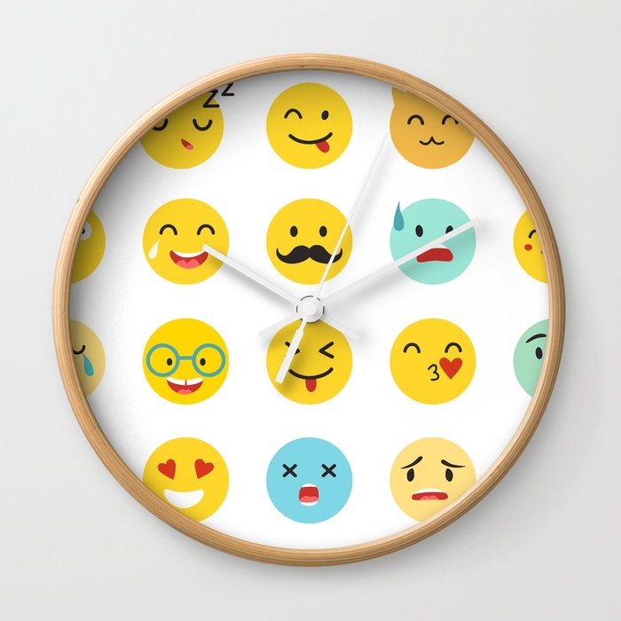 700x700 Emoticons Vector Set. Emoji Icons, Yellow Circle Illustration Wall