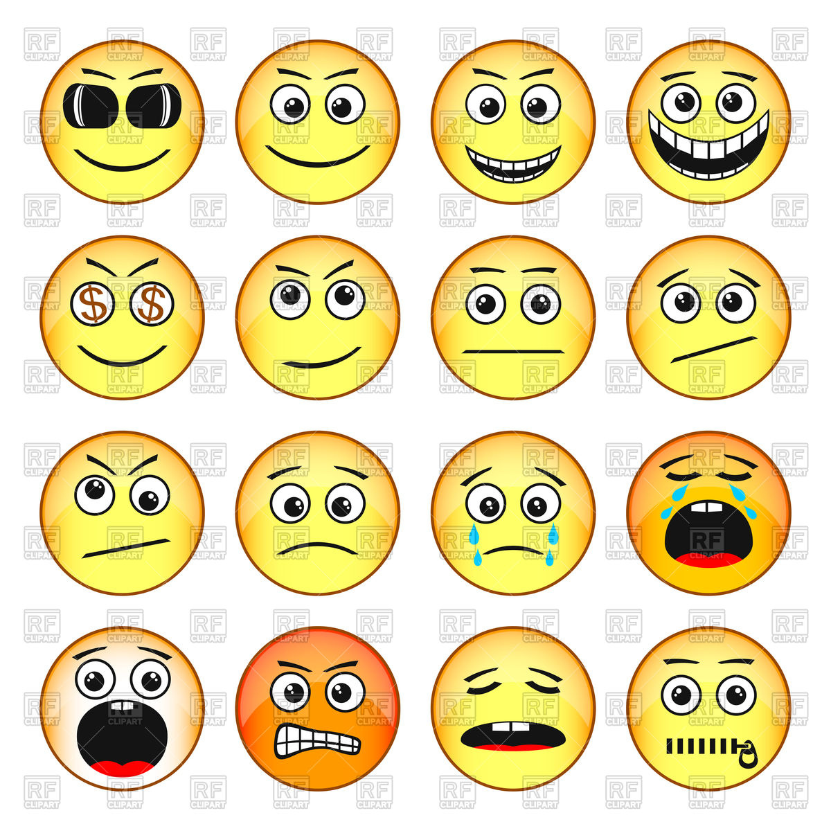 1200x1200 Set Of Emoticons Vector Image Vector Artwork Of Icons And