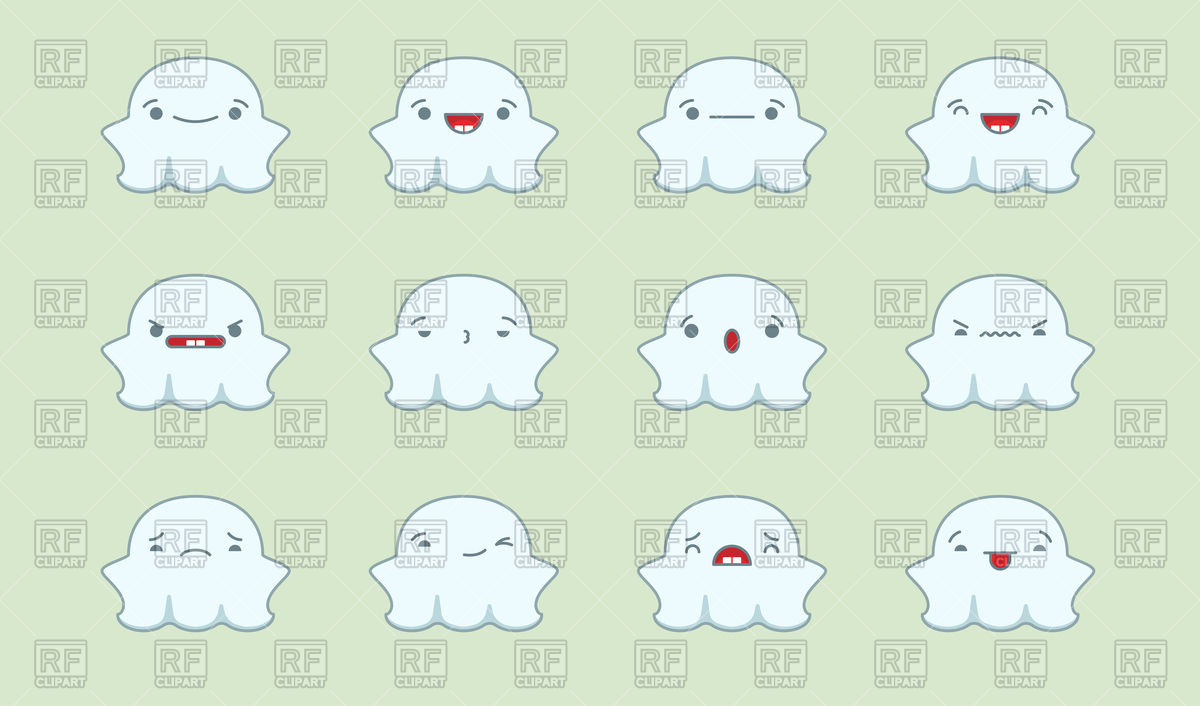 1200x706 Set Of Ghost Emoticons Vector Image Vector Artwork Of Icons And