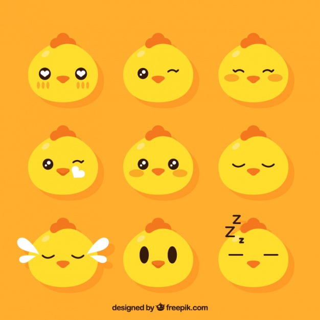 626x626 Set Of Hen Emoticons Vector Free Download