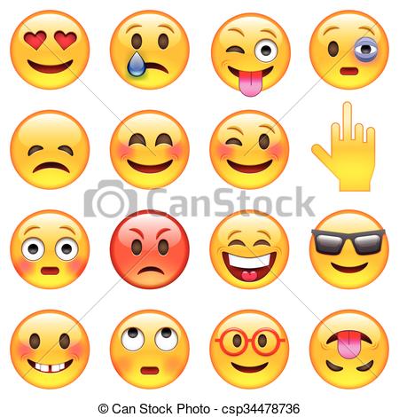450x470 Webset Of Emoticons. Set Of Emoticons. Set Of Emoji. Isolated