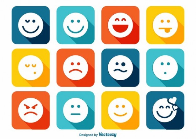 626x445 Flat And Round Vector Emotion Icons Stock Images