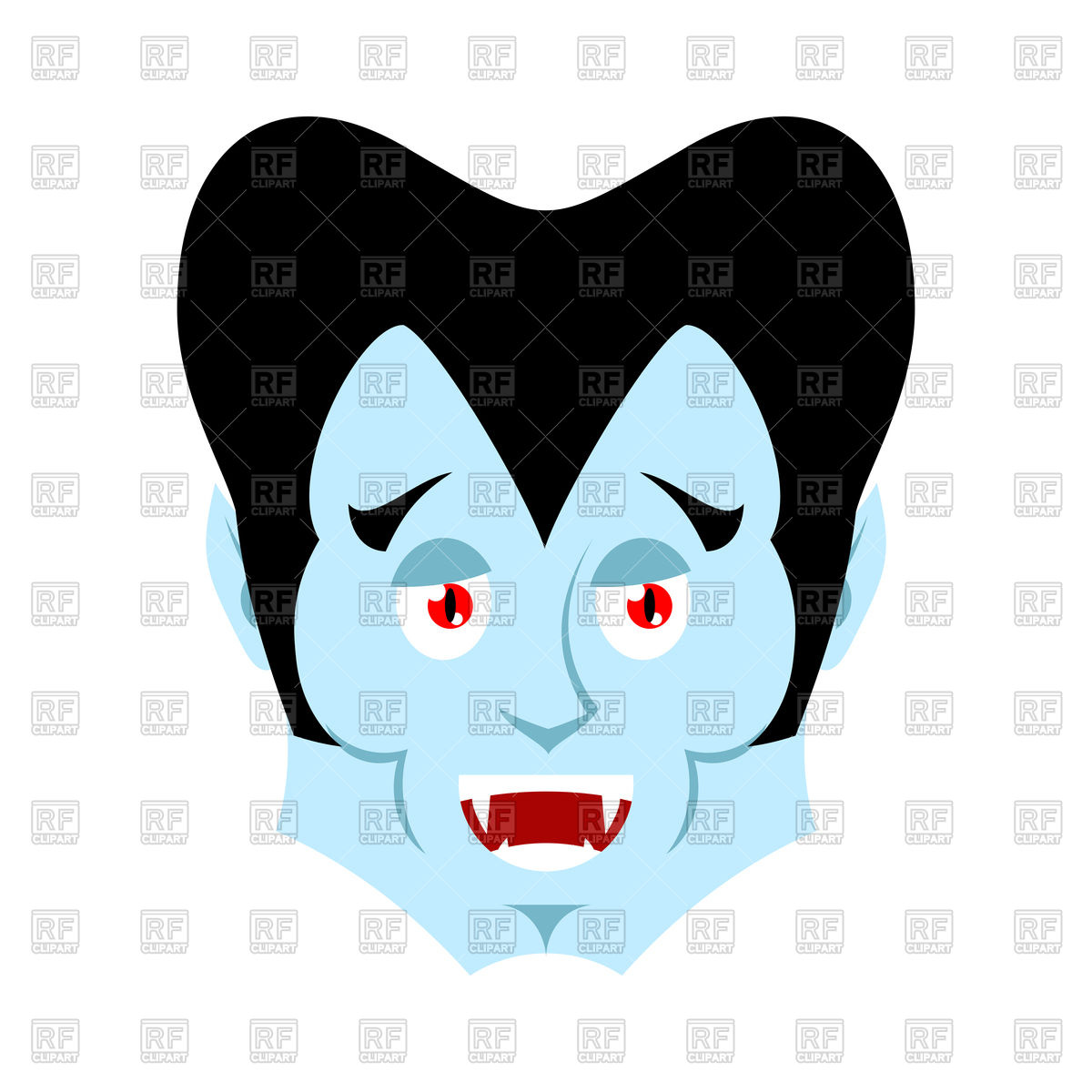 1200x1200 Dracula Happy Emoji. Vampire Merry Emotion. Vector Image Vector