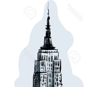 300x300 Empire State Building Vector Line Icon Sign Illustration On