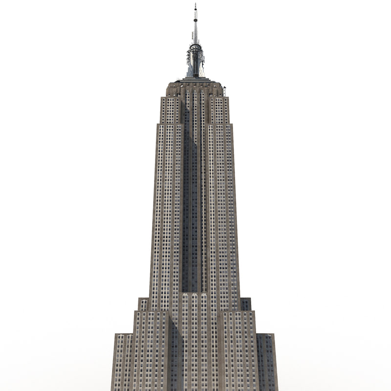 800x800 3d Empire State Building Low Poly Model