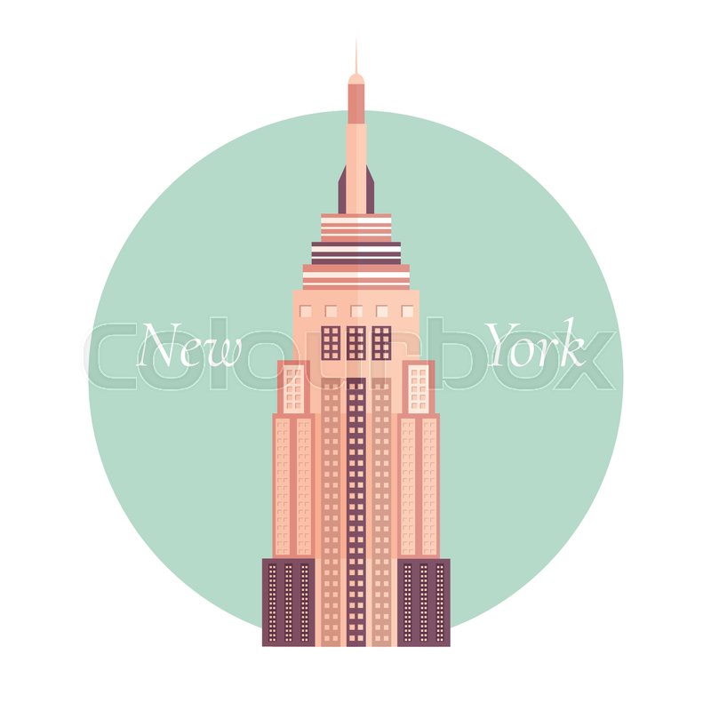 800x800 Vector Illustration Of Empire State Building In New York Stock