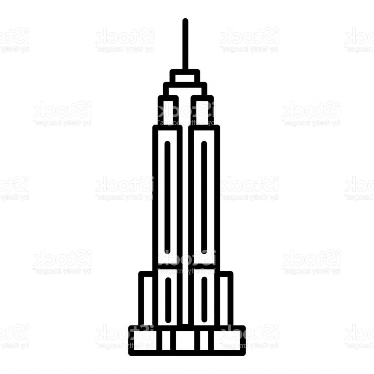 1228x1228 Empire State Building Vector Line Icon Sign Illustration On