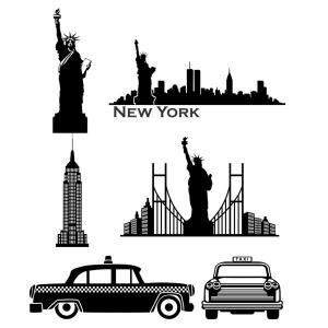 300x300 New York City Skyline And Landmarks Like Statue Of Liberty, Empire