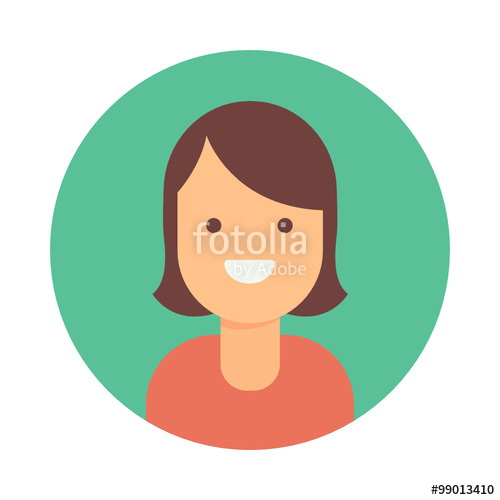 500x500 Female Employee Vector Icon Set Modern Flat Style Stock Image And