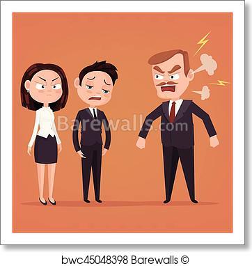 362x382 Art Print Of Angry Boss Character Yelling