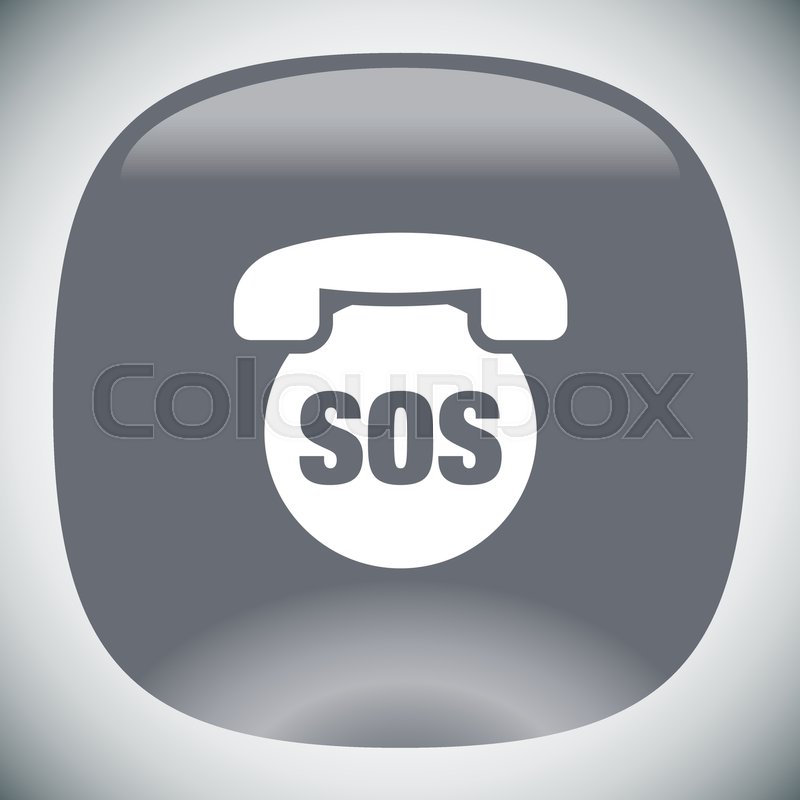 800x800 Sos Phone Vector Icon. Emergency Contact Sign. Ems Cell Service