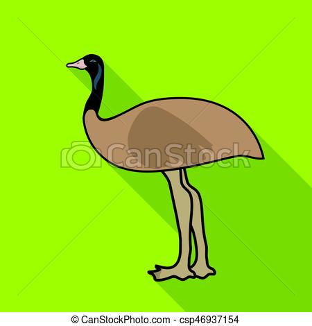 450x470 Emu Icon In Flat Style Isolated On White Background. Australia