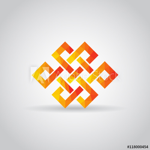 500x500 Endless Knot Icon In Polygonal Style On A Gray Background