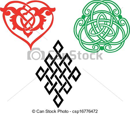 450x396 Endless Knots Variations In Heart, Rhomb And Circle Shapes.