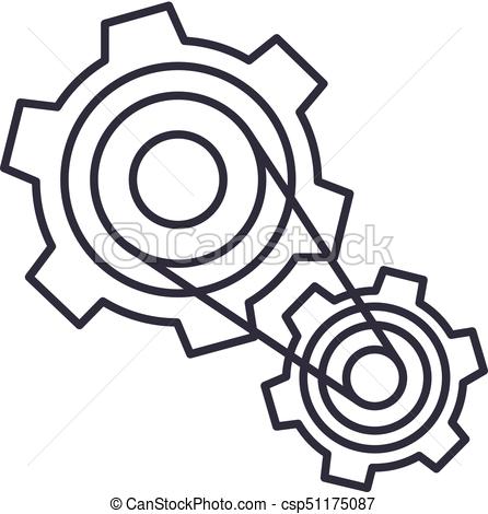 446x470 Motor Settings,engine Vector Line Icon, Sign, Illustration On