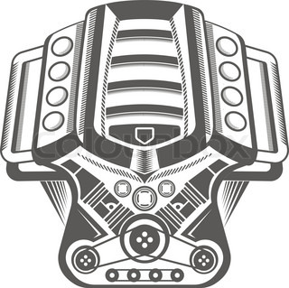 320x319 Racing Engine, Front View Stock Vector Colourbox