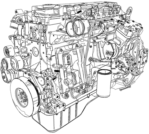 600x541 Vector Technical Illustration Of A Diesel Engine On Behance