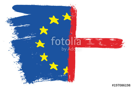 500x336 European Union Flag Amp England Flag Vector Hand Painted With