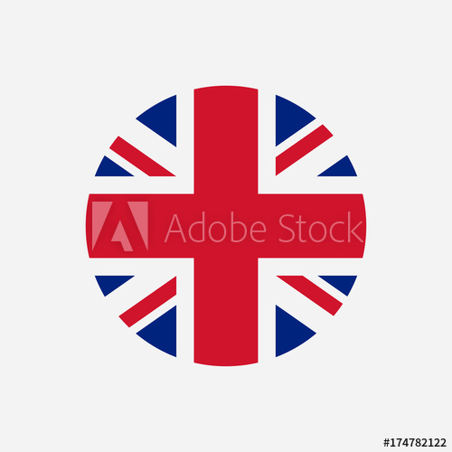500x500 Great Britain Flag. Union Jack Round Logo. Circle Icon Of United